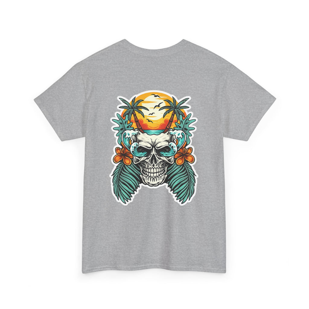 Tropical Skull Tee — Sunset Palm Beach Skull T-Shirt