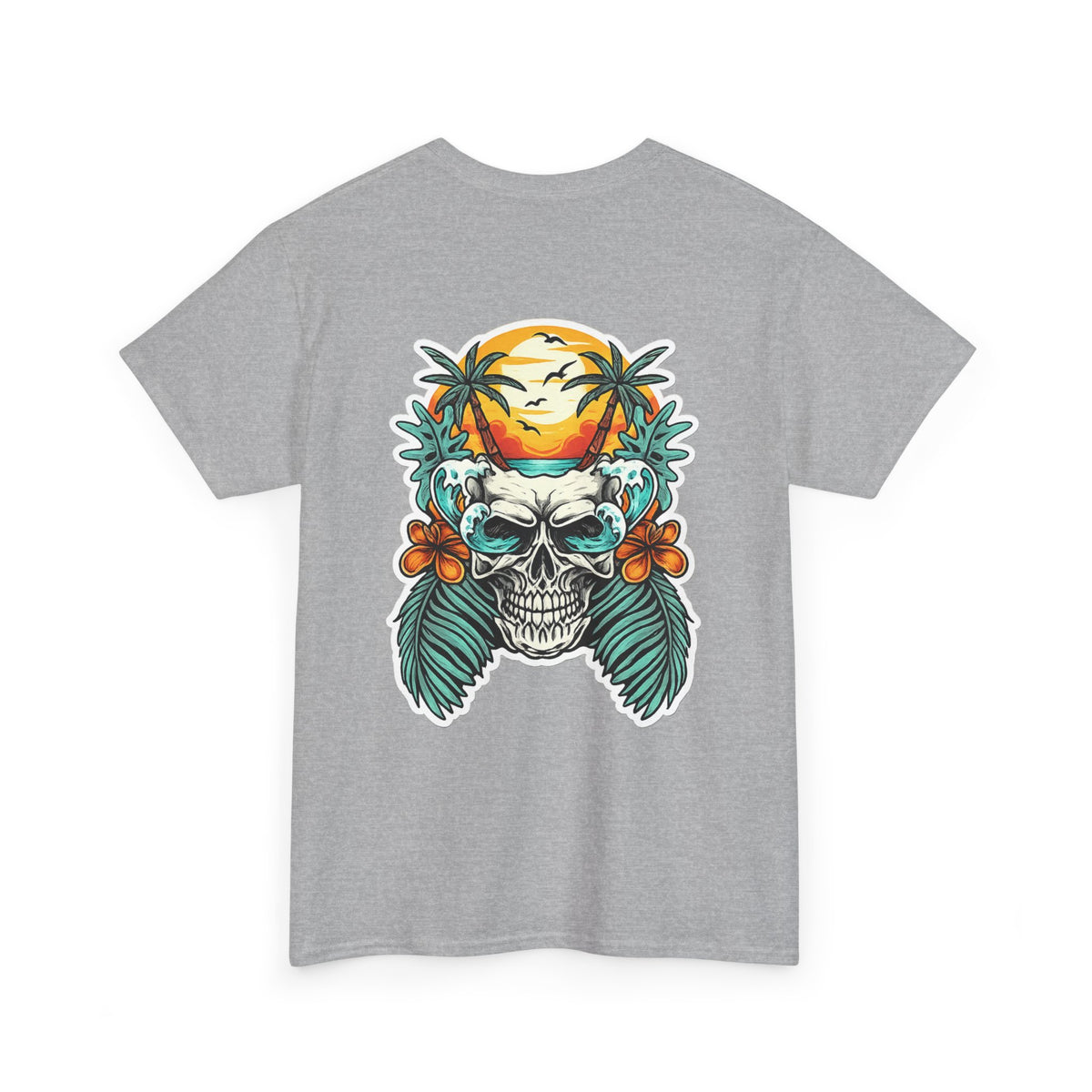 Tropical Skull Tee — Sunset Palm Beach Skull T-Shirt