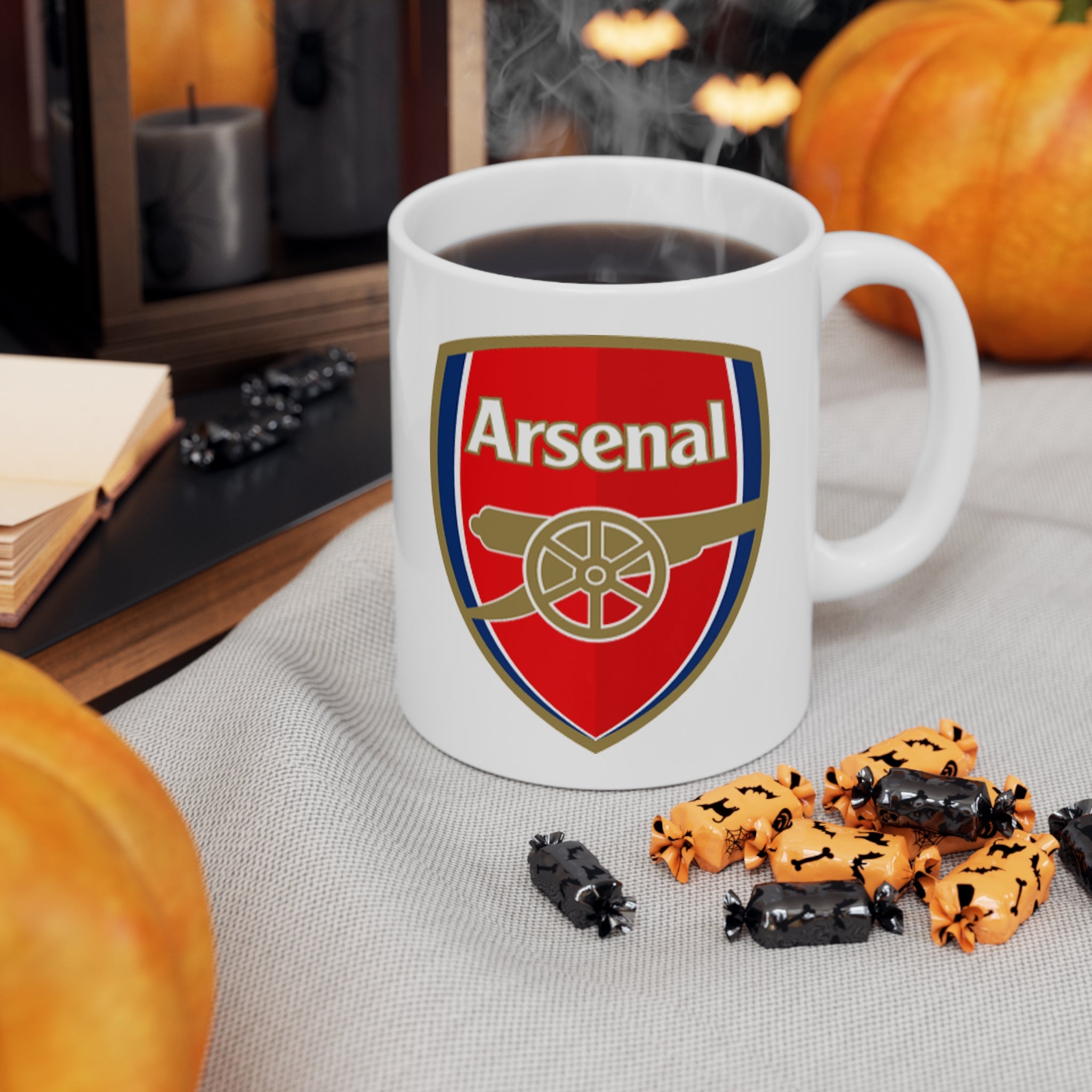 Arsenal Football Club Crest Mug — Ceramic Coffee Cup (11oz & 15oz)