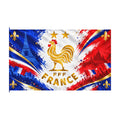 France Tricolor Football Flag — Double-Sided Golden Rooster Design