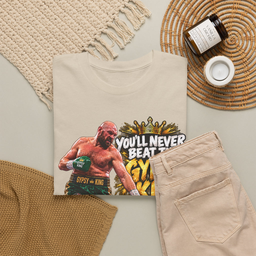 Boxing Graphic Tee – "You'll Never Beat the Gypsy King" Fight Shirt