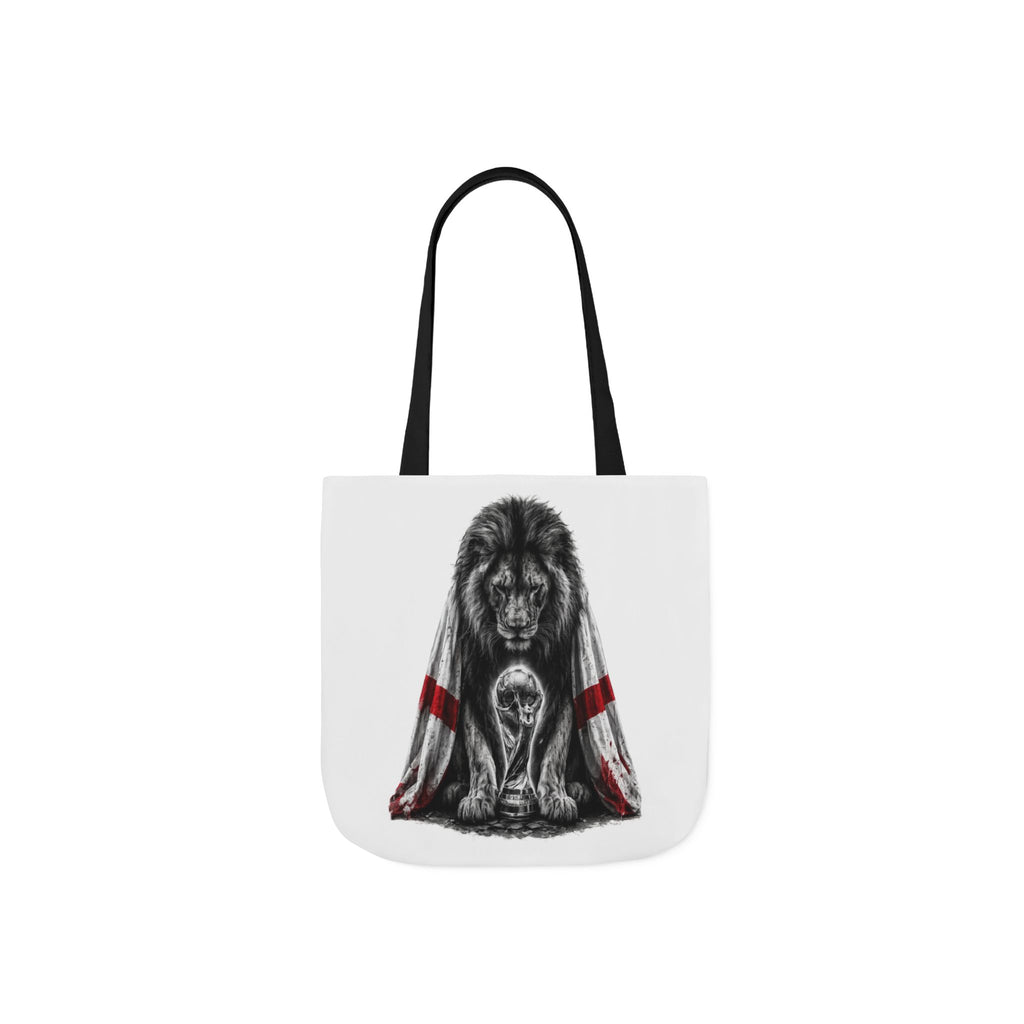 England Lion Guardian Canvas Tote — Protective Lion & Cub Illustration Tote Bag