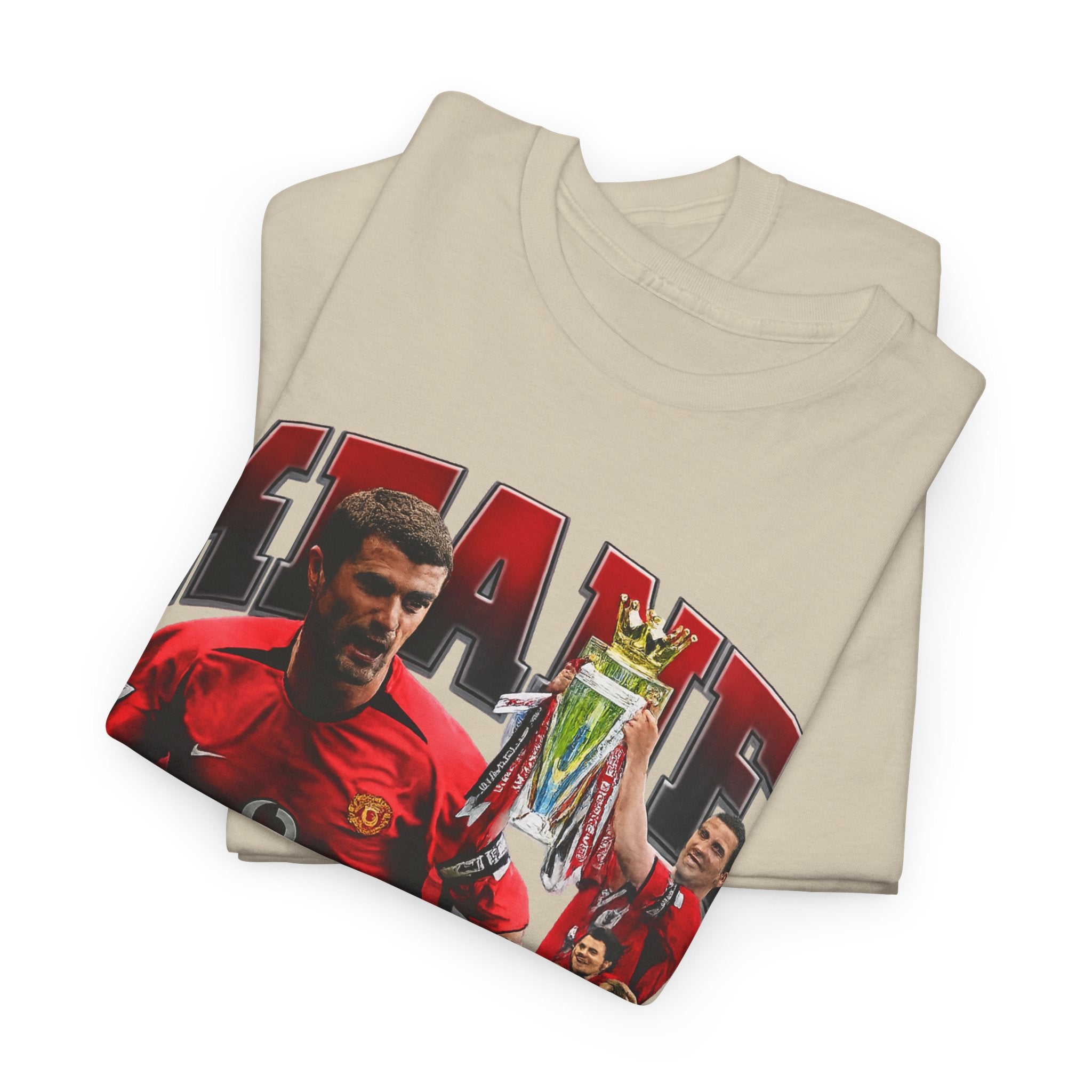 Roy Keane Football Legens Collage Tee — Retro Man United Tribute Shirt