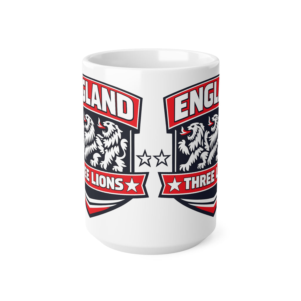 England Three Lions Ceramic Coffee Mug — 11oz & 15oz Football Fan Mug