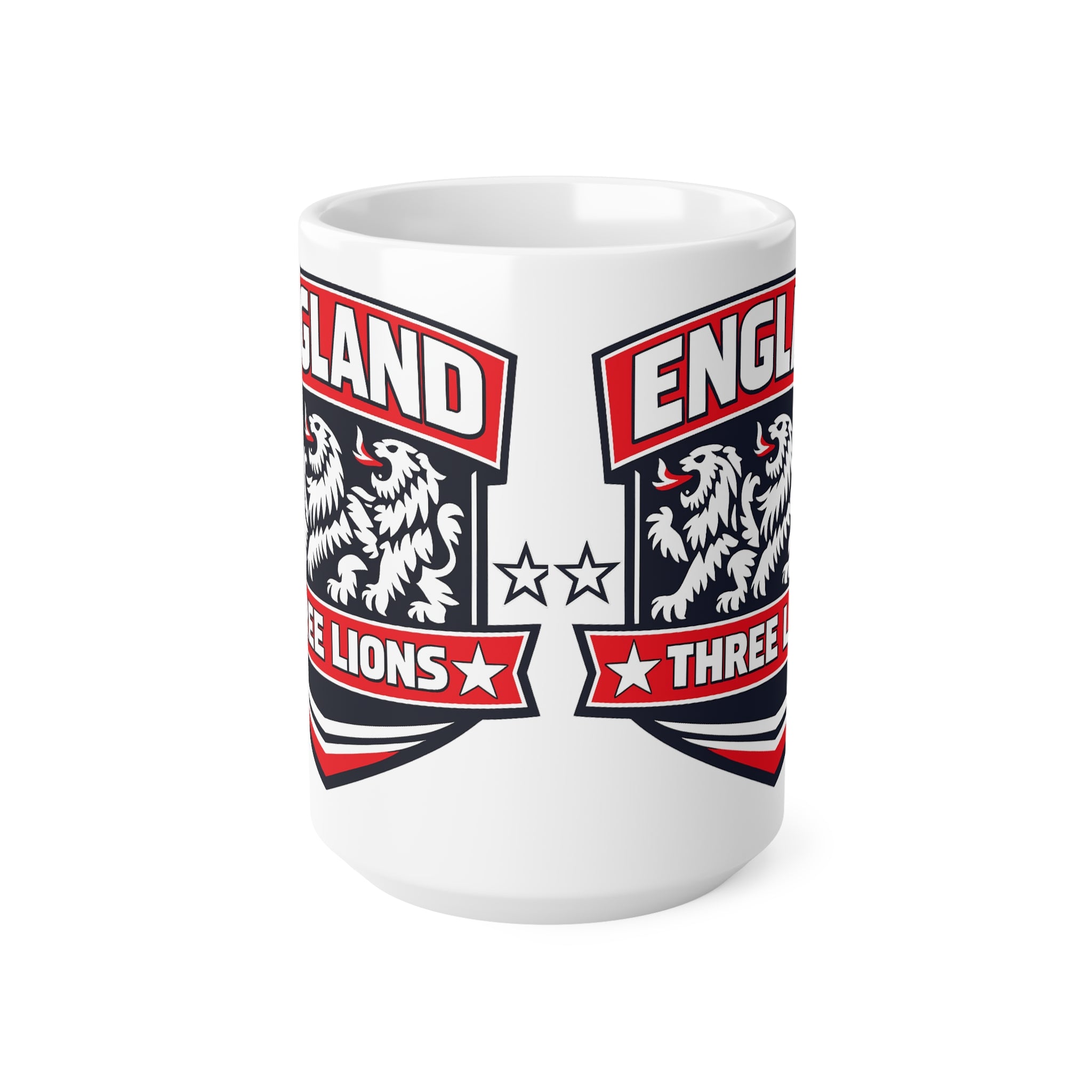 England Three Lions Ceramic Coffee Mug — 11oz & 15oz Football Fan Mug
