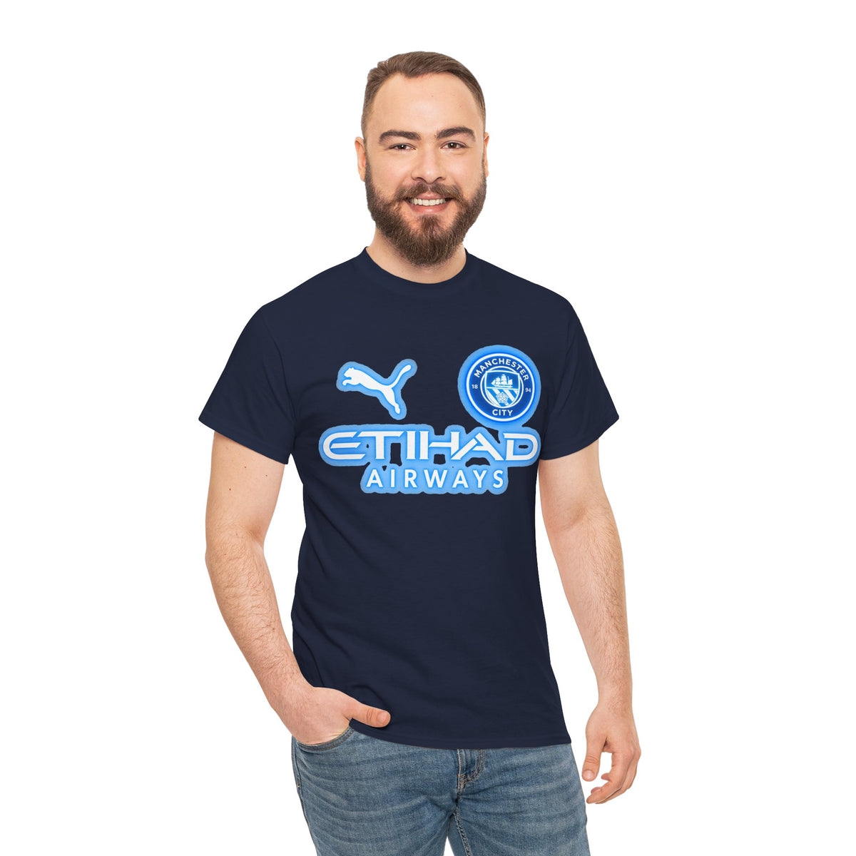 Manchester City Inspired Etihad Airways Logo Tee