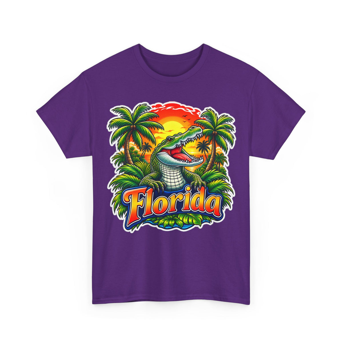 Florida Gator Sunset T-Shirt — Tropical Palm Beach Vacation Tee