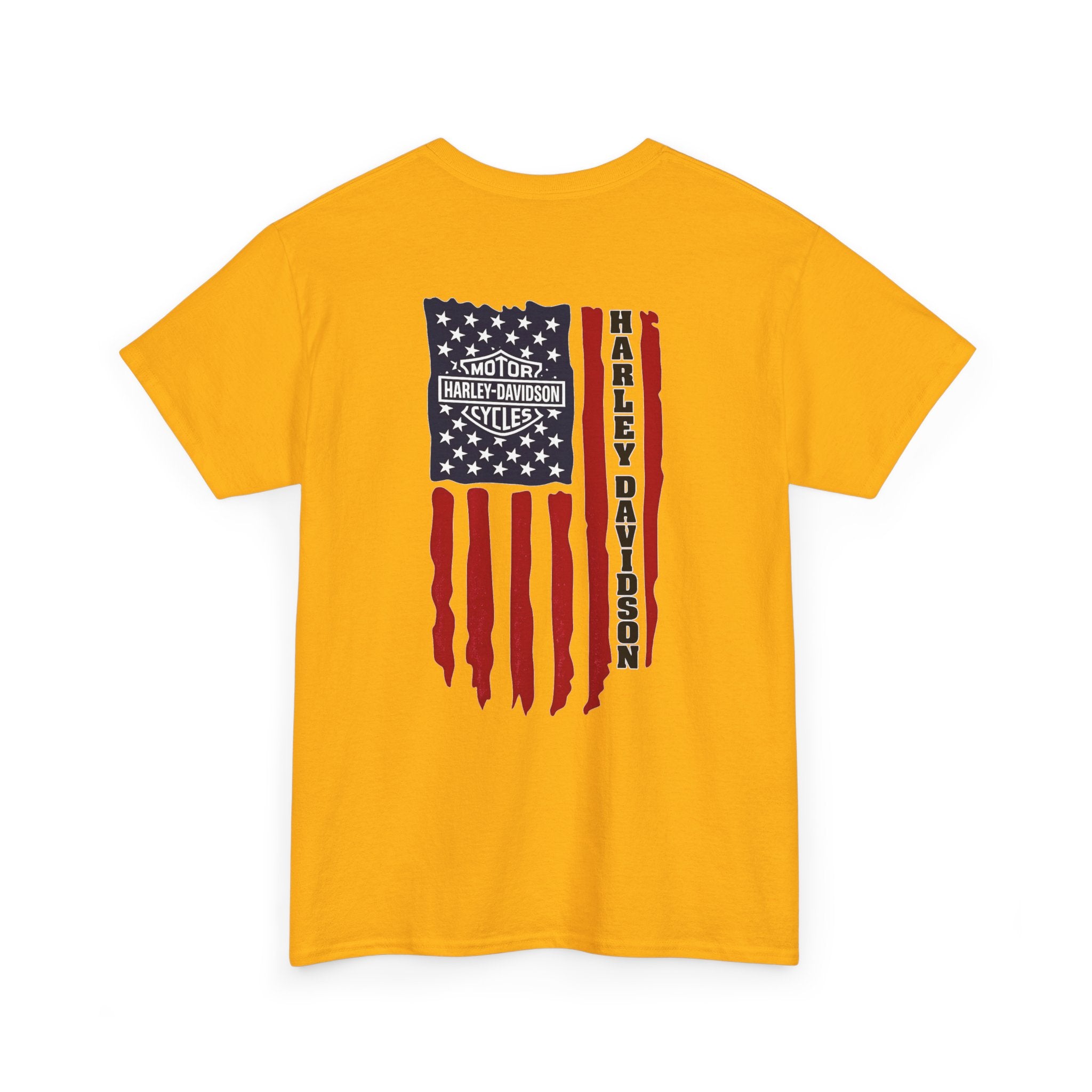 Harley-Style Flag Tee — American Motorcycle Logo T-Shirt