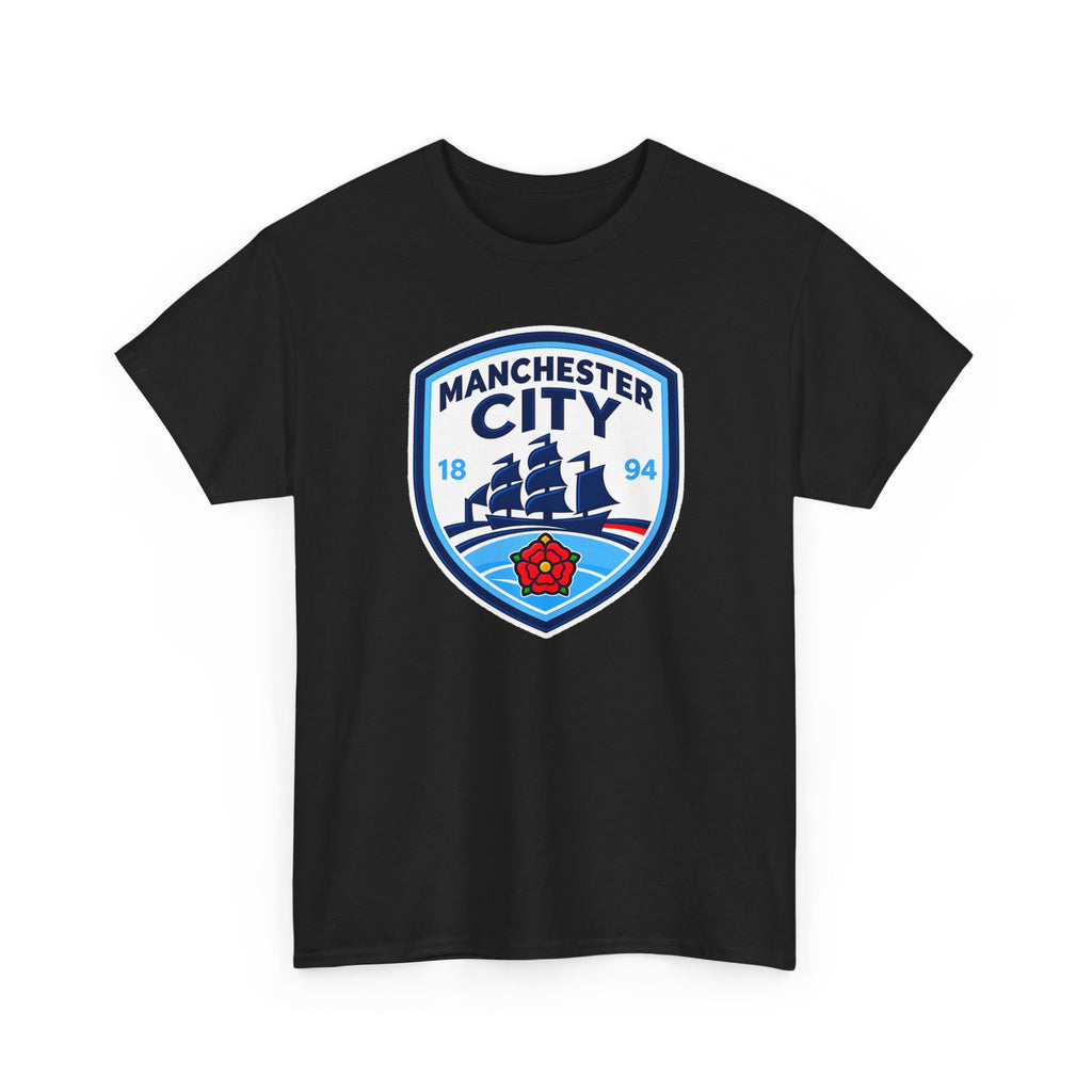 Manchester City Inspired Crest Cotton T-Shirt
