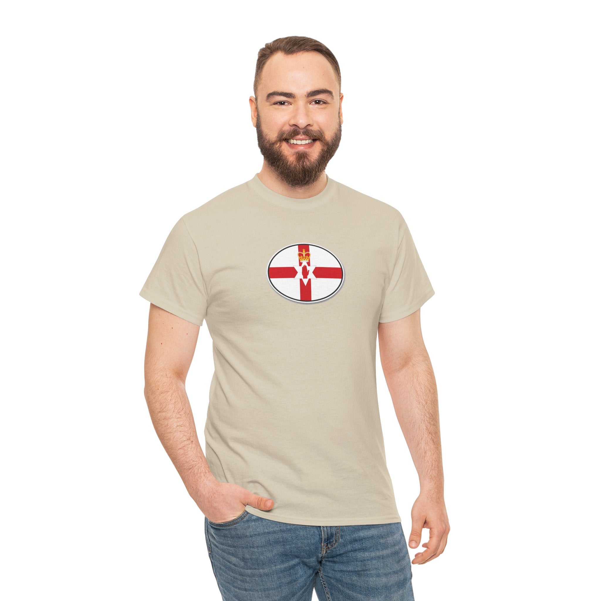 Northern Ireland Flag T‑Shirt — Small Oval Emblem Votton T-Shirt