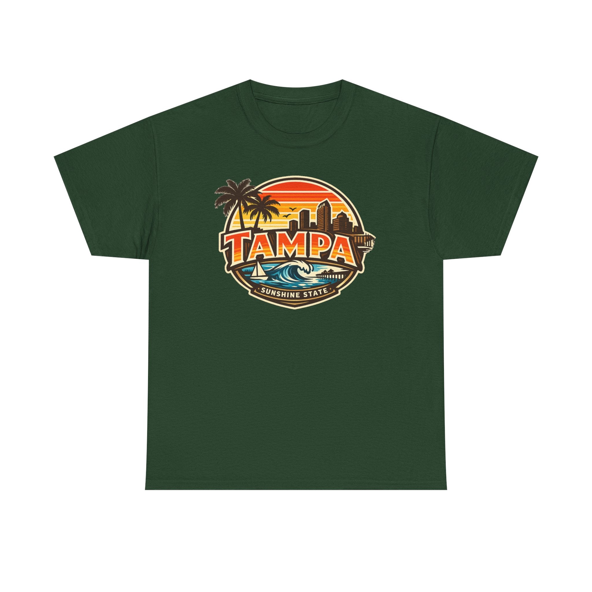 Tampa Retro Sunset T-Shirt – Vintage Palm Beach Skyline Tee