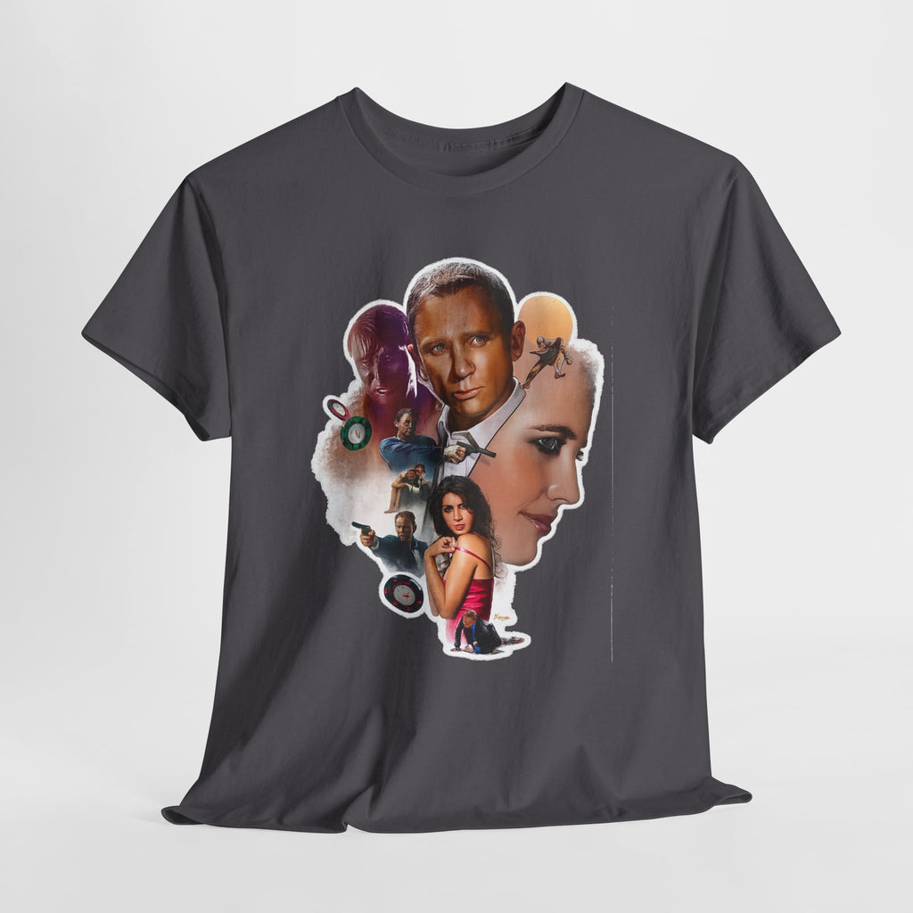 Jame Bond Movie Collage T‑Shirt — Vintage Film Noir Portrait Tee