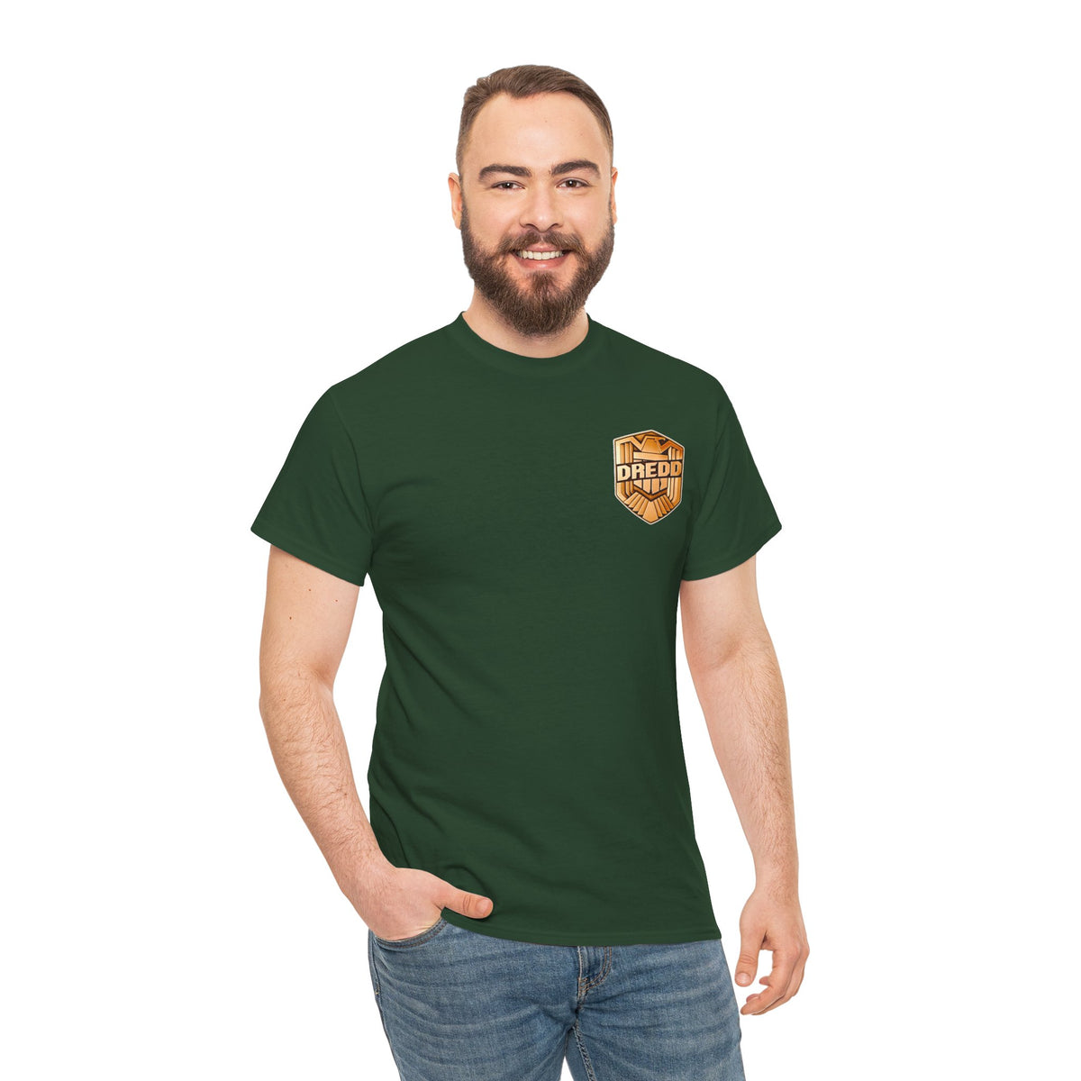 Dredd Shield Badge T-Shirt — Retro Law Enforcement Logo Tee