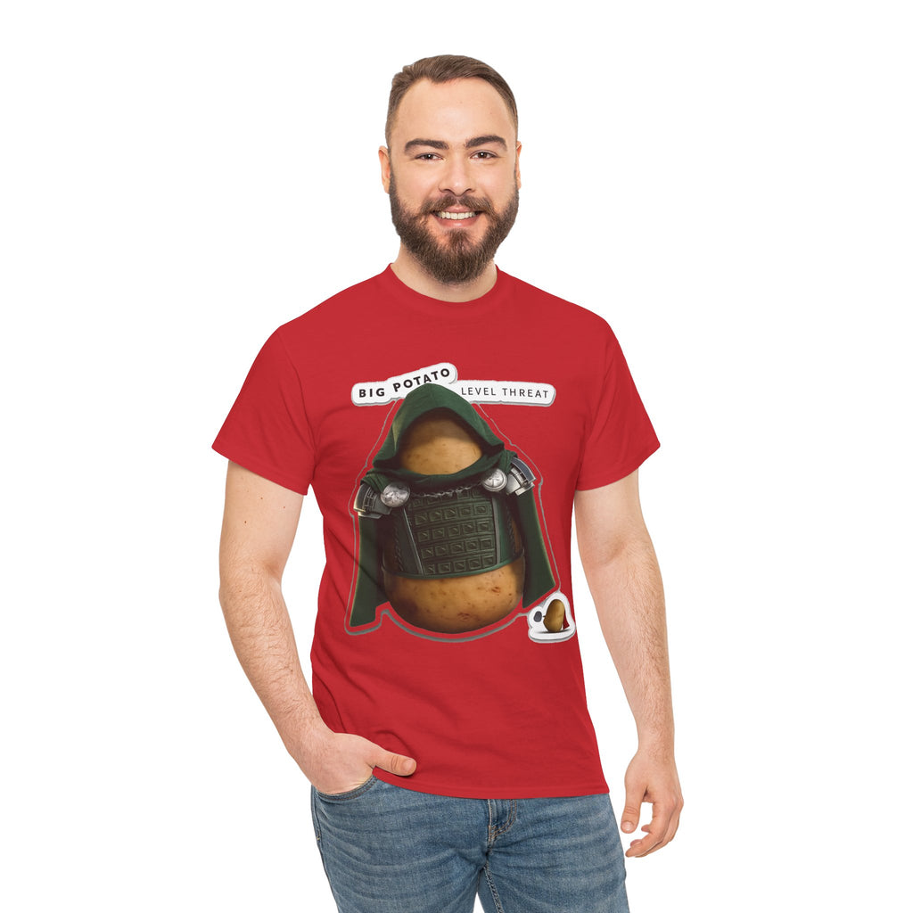 Big Potato "Level Threat" Doom Tee — Funny Potato Soldier Graphic T-Shirt