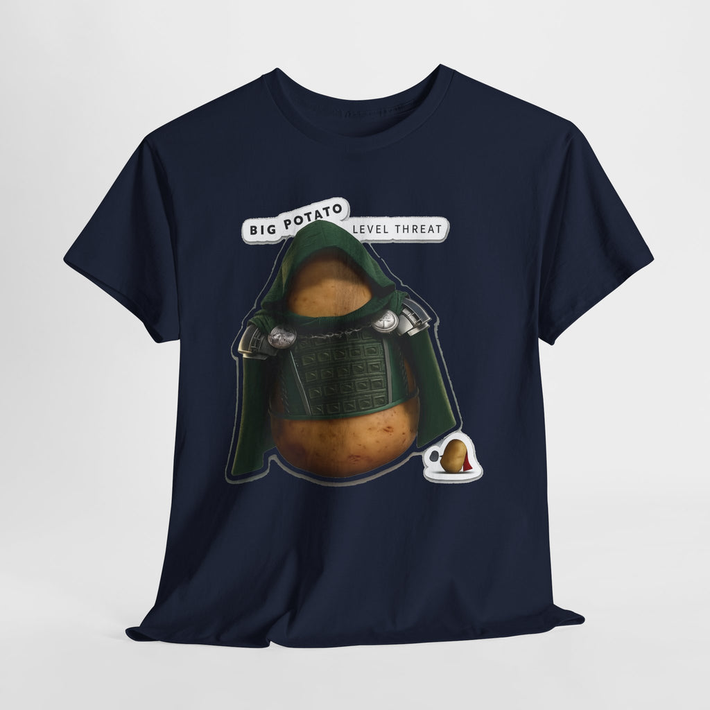 Big Potato "Level Threat" Doom Tee — Funny Potato Soldier Graphic T-Shirt