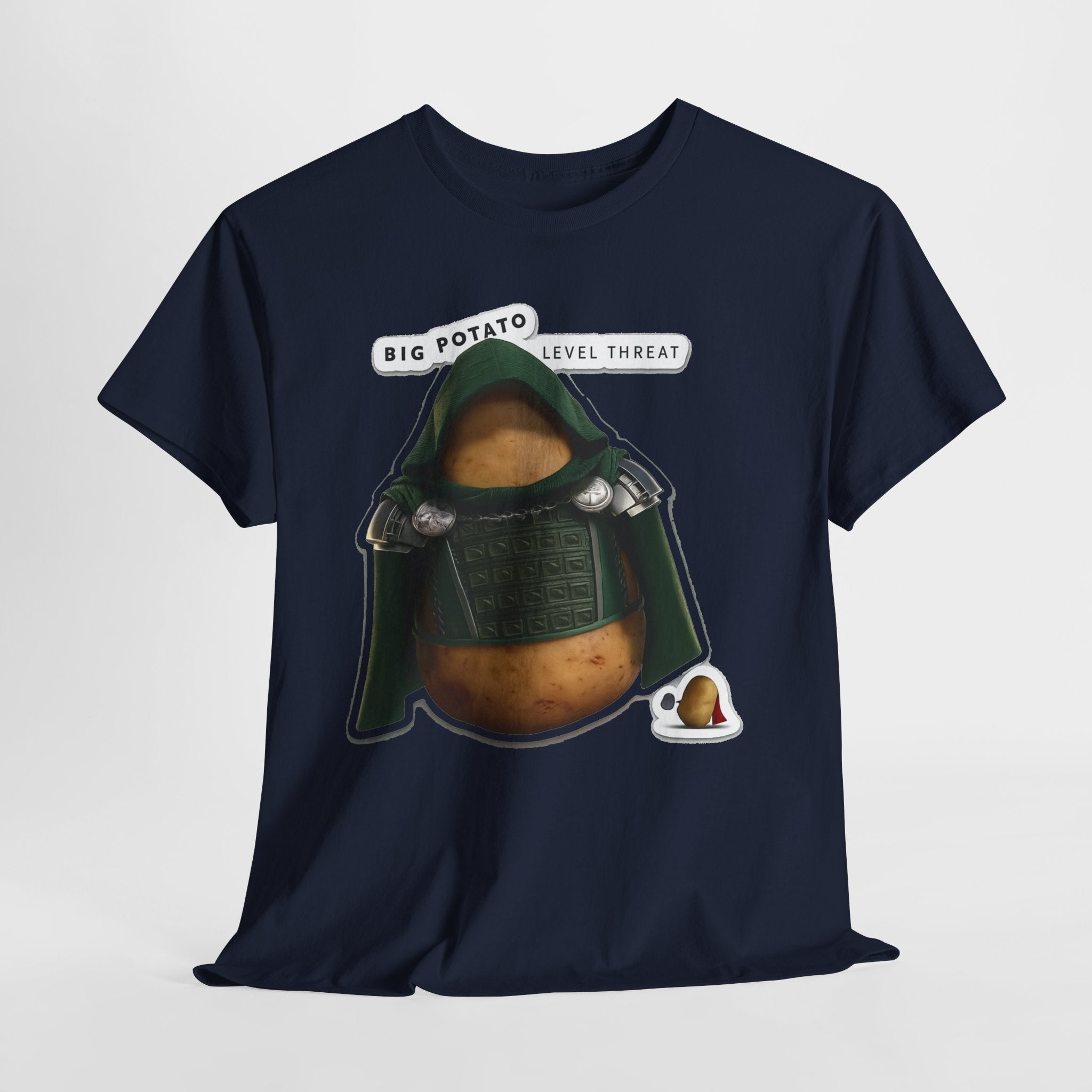 Big Potato "Level Threat" Doom Tee — Funny Potato Soldier Graphic T-Shirt