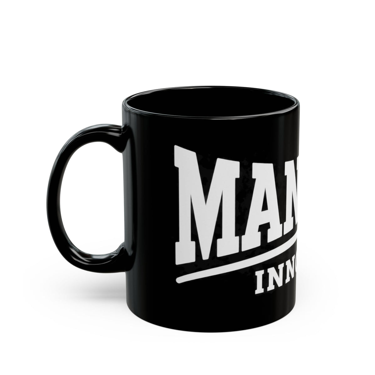 Black Mug — Man City 'Innocent' Bold Typography Coffee Cup
