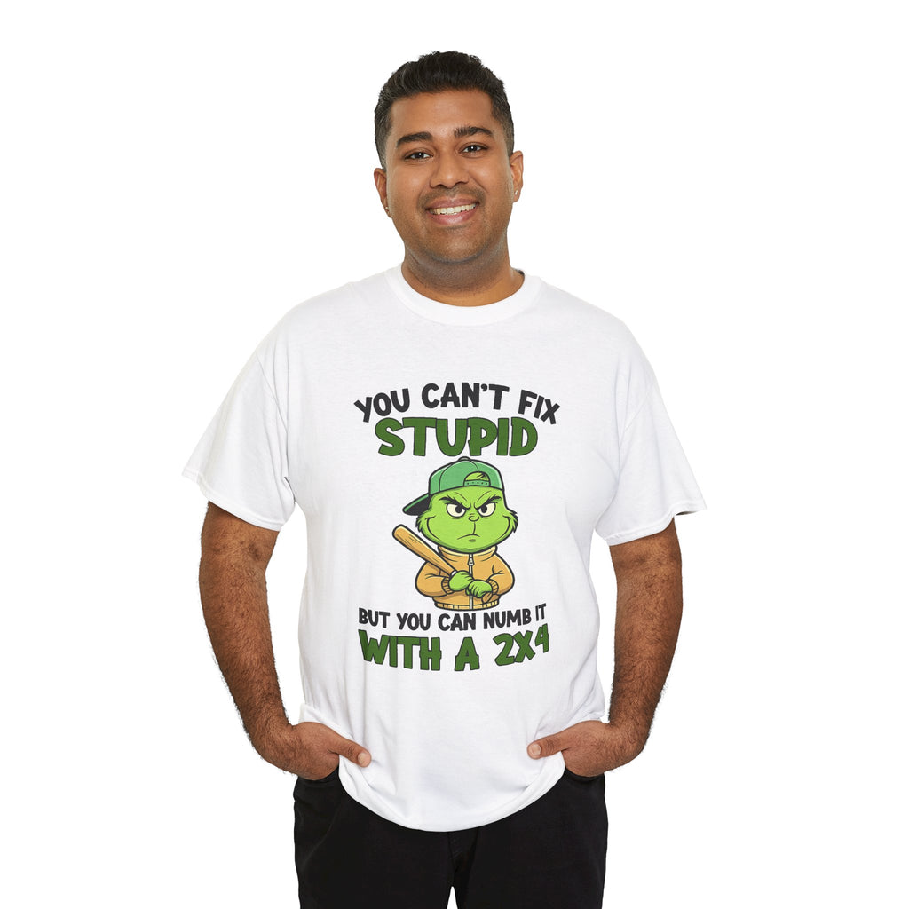 Funny Carpenter T‑Shirt — "You Can't Fix Stupid But You Can Numb It With a 2x4"