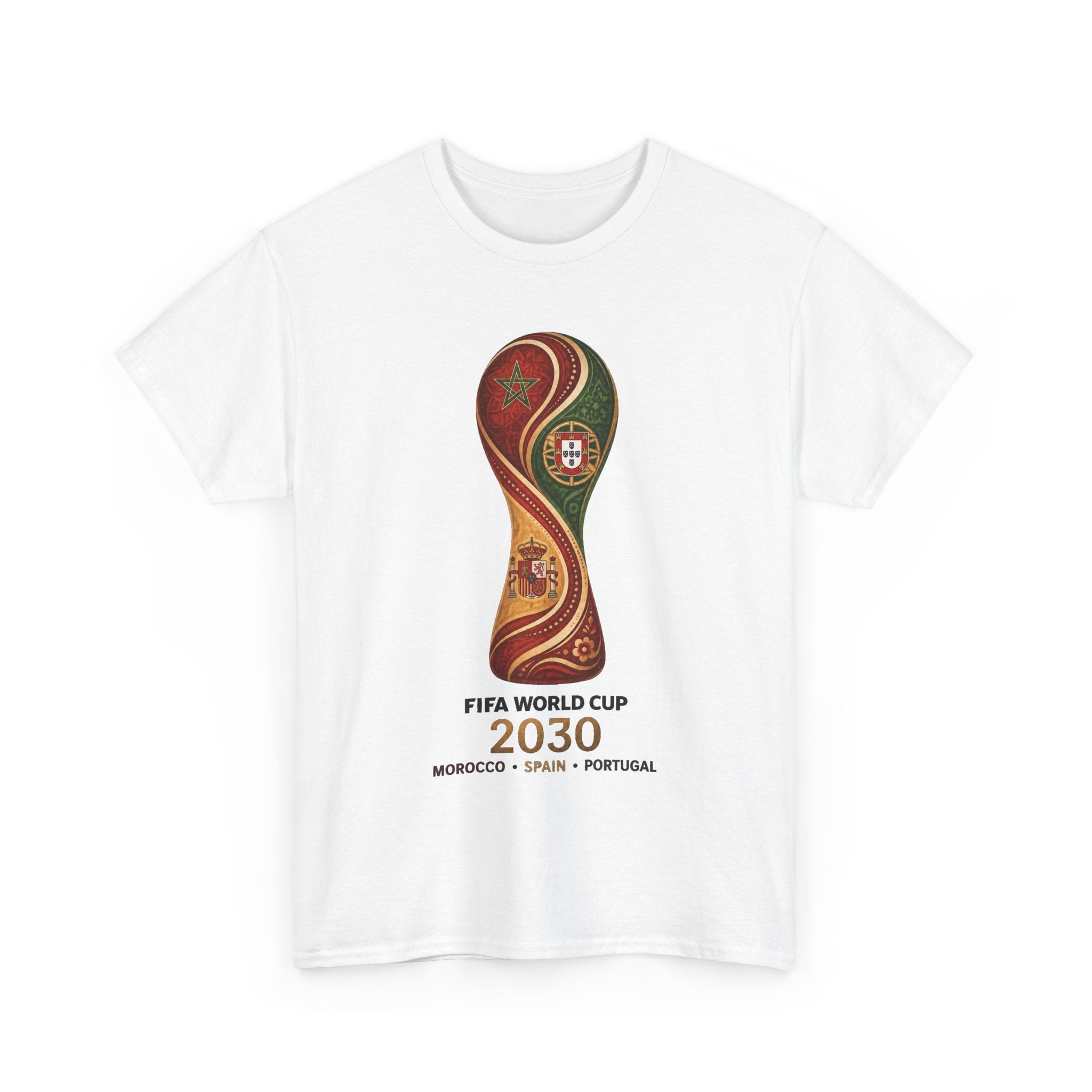 FIFA World Cup 2030 Trophy T-Shirt — Morocco Spain Portugal Official Design