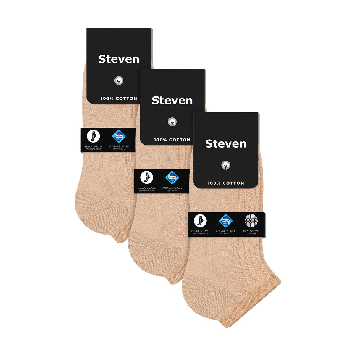 3 Pack Mens 100% Ankle Cotton Socks (2 Sizes)