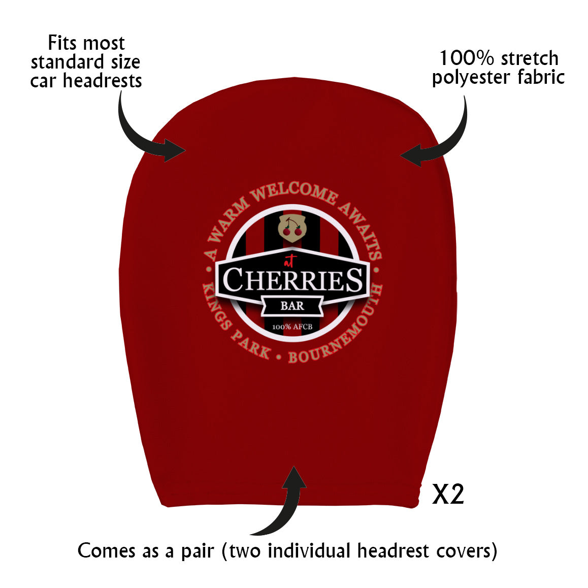Bournemouth Cherries Bar - Football Legends - Headrest Cover