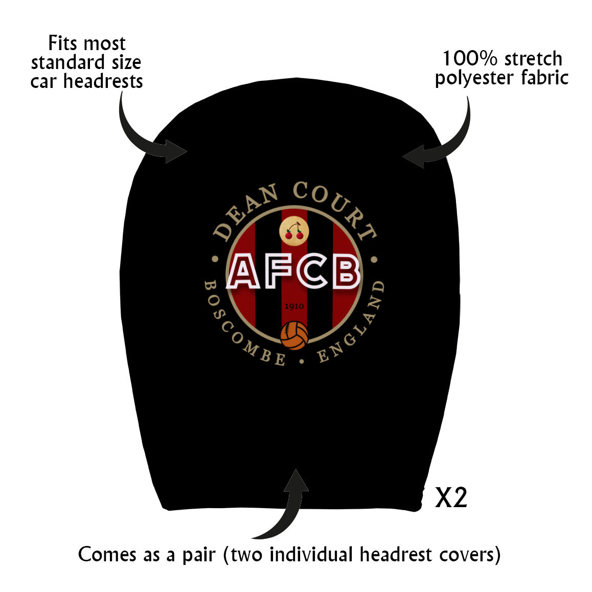 Bournemouth Dean Court - Football Legends - Headrest Cover