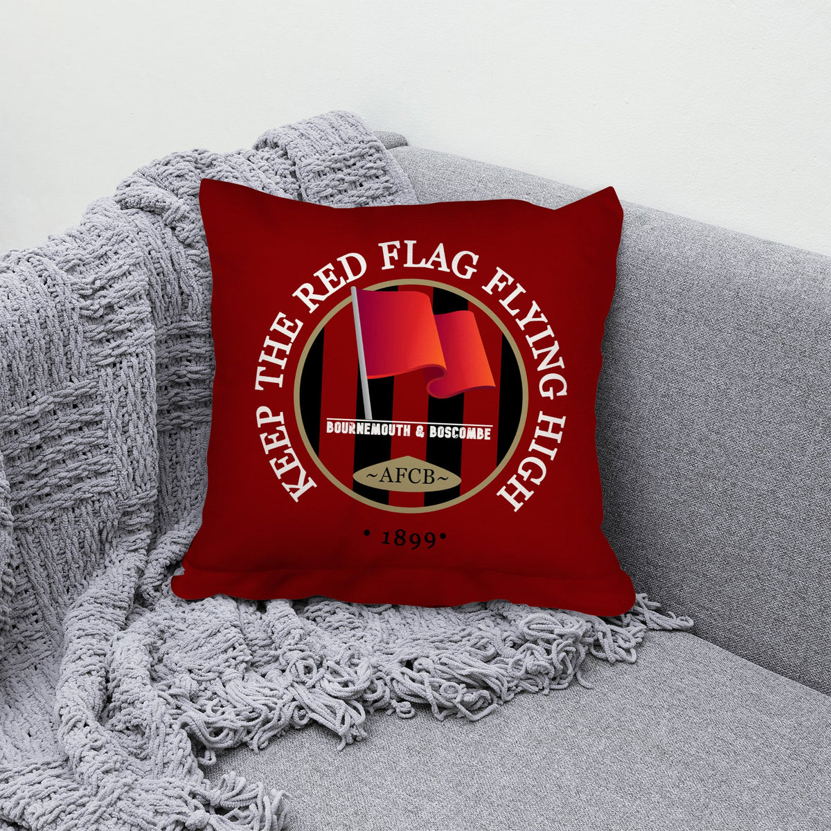 Bournemouth Red Flag - Football Legends - Cushion 10"