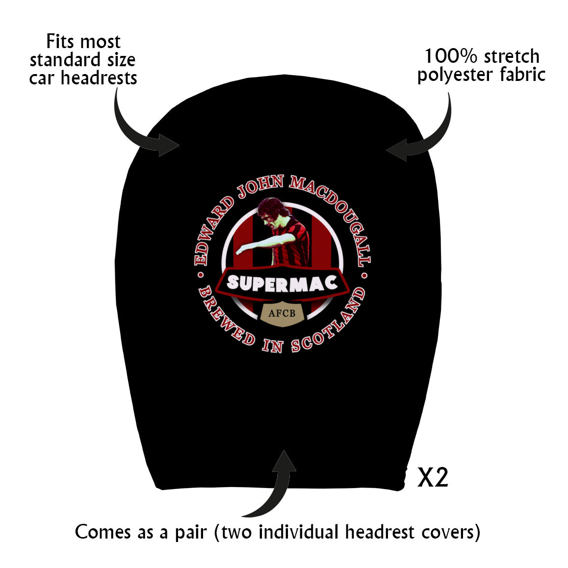 Bournemouth Ted MacDougall - Football Legends - Headrest Cover