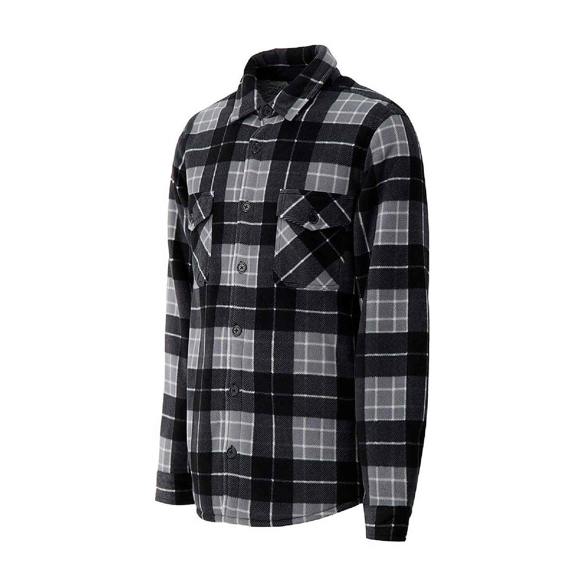 Mens Quilted Plaid Pattern Thermal Long Sleeve Winter Jacket
