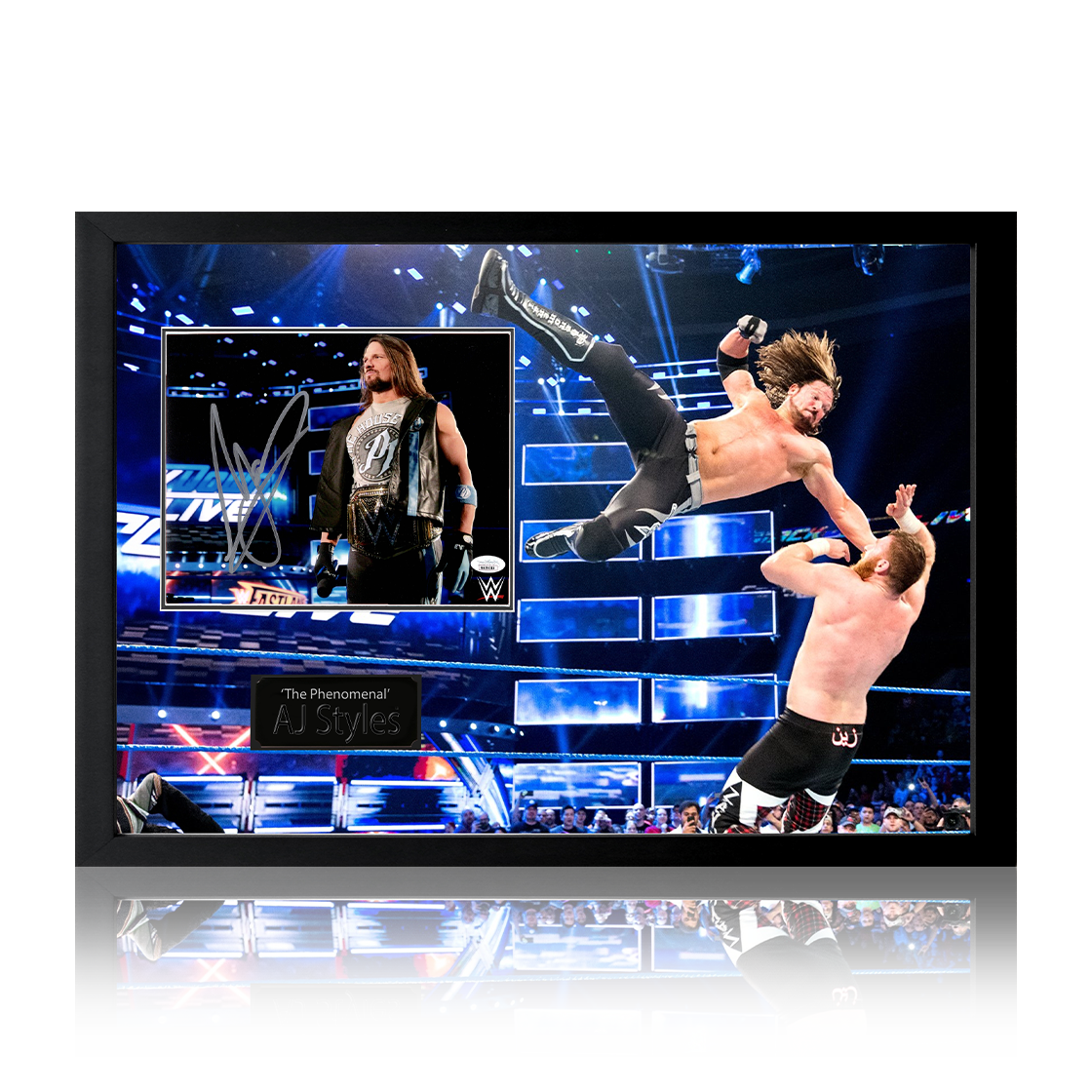 AJ Styles Signed Image Iconic Frame (JSA)