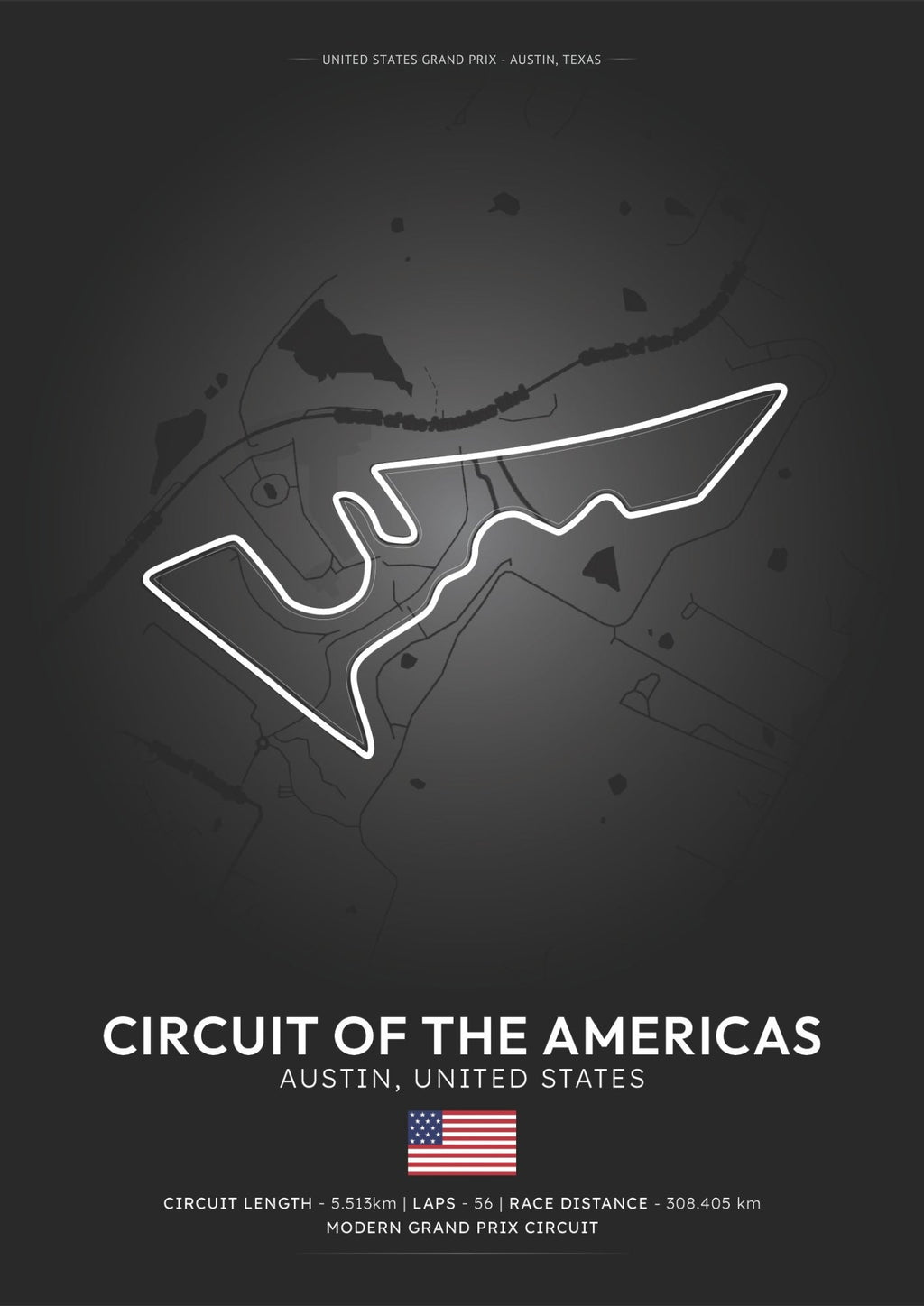 Circuit Of The Americas Poster - Formula 1 Inspired Print