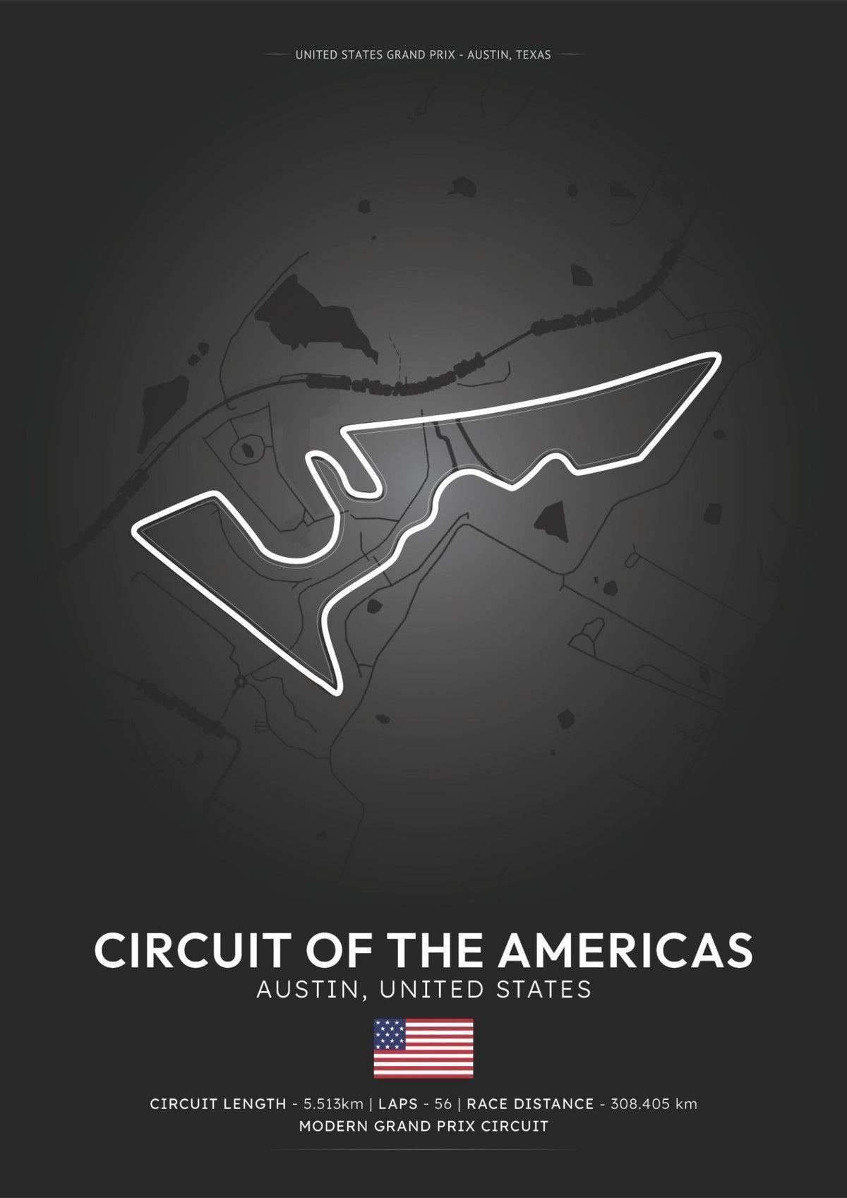 Circuit Of The Americas Poster - Formula 1 Inspired Print