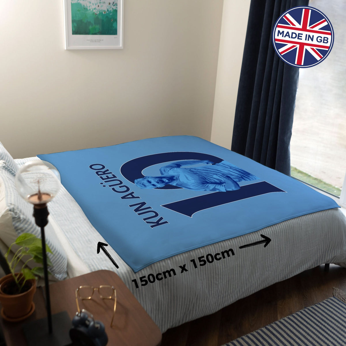 Manchester Blue Aguero 10  - Fleece 150cm X 150cm