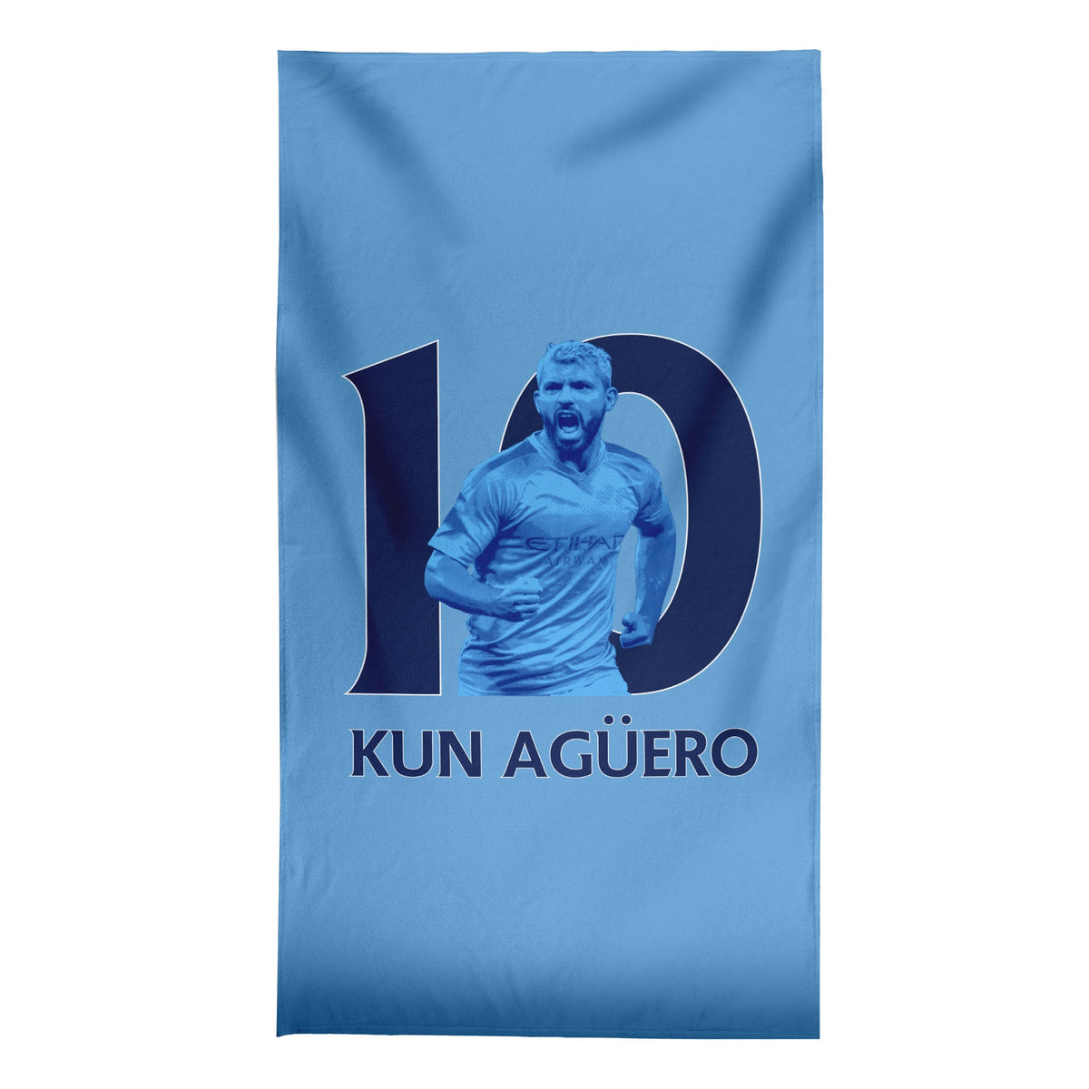 Manchester Blue Aguero 10 - Beach Towel - 150cm x 75cm
