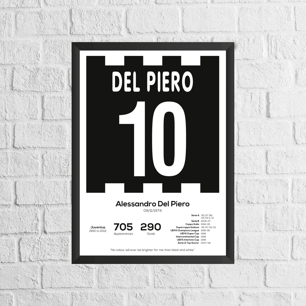Alessandro Del Piero Legend Stats Print