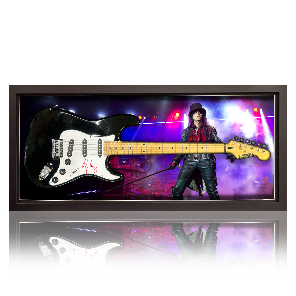 Alice Cooper Signed Guitar Frame (Beckett)