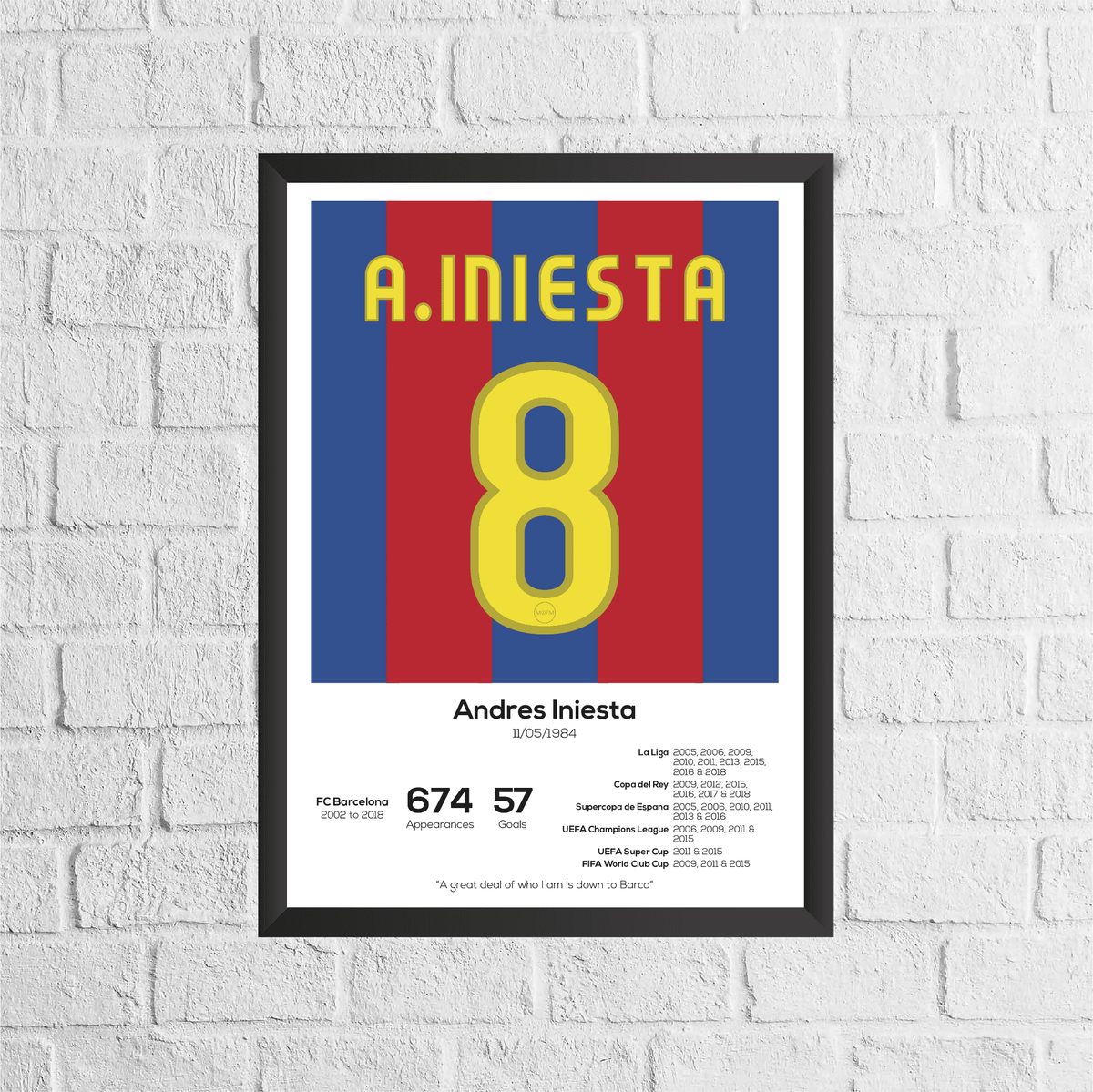 Andres Iniesta Legend Stats Print