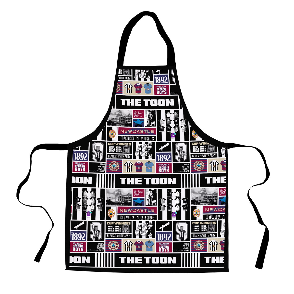 Newcastle History Montage - Retro Football Adults Apron