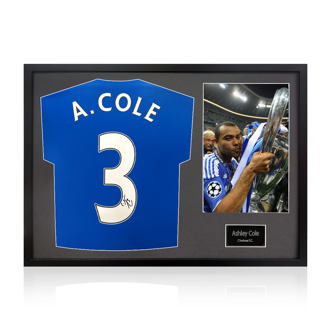 Ashley Cole Signed Chelsea Shirt Classic Frame
