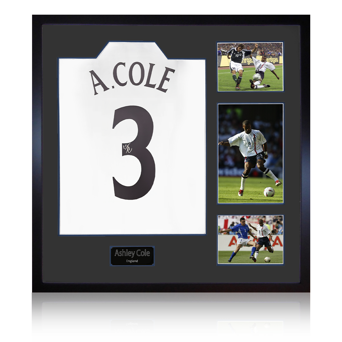 Ashley Cole Signed England Shirt Elite Frame