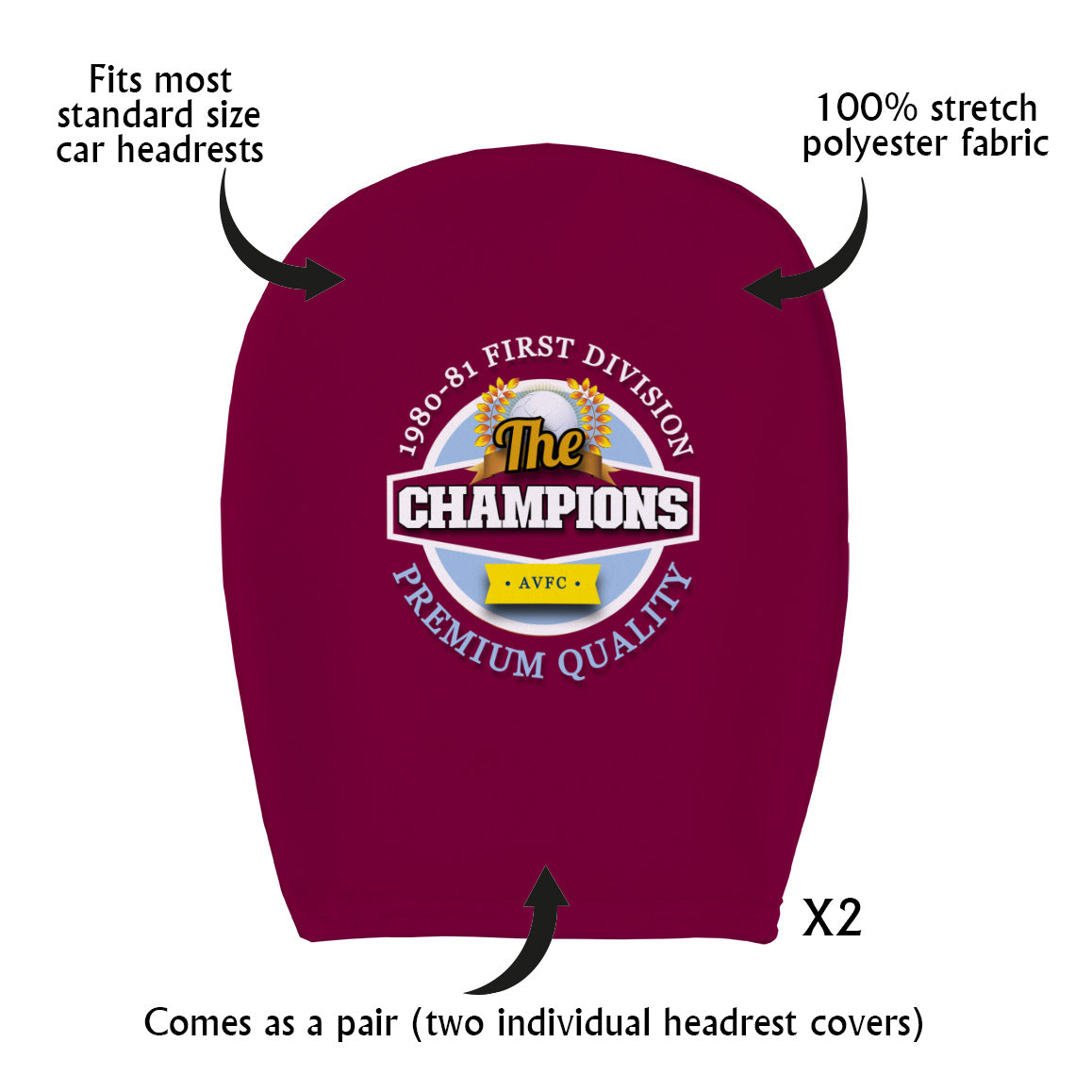 Holte Enders Div1 - Football Legends - Headrest Cover