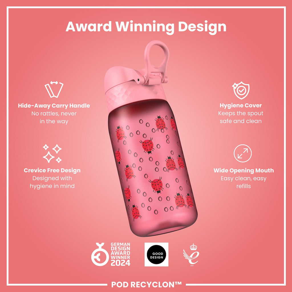 Leak Proof Kids' Water Bottle, Recyclon, Ladybugs, 350ml (12oz)