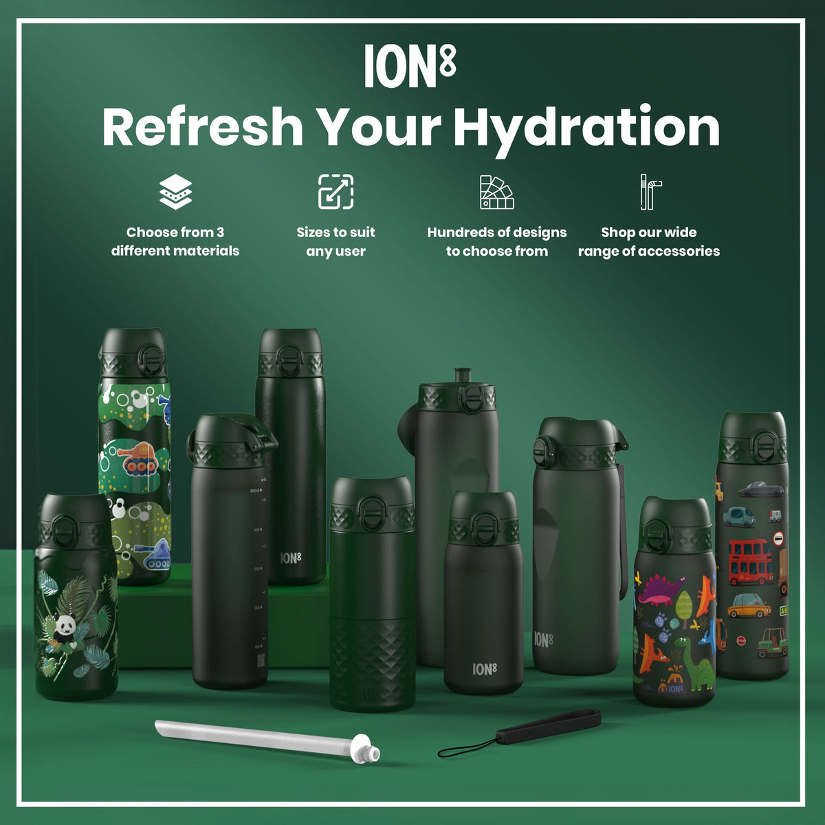Bottle, Recyclon, Dark Green, 750ml