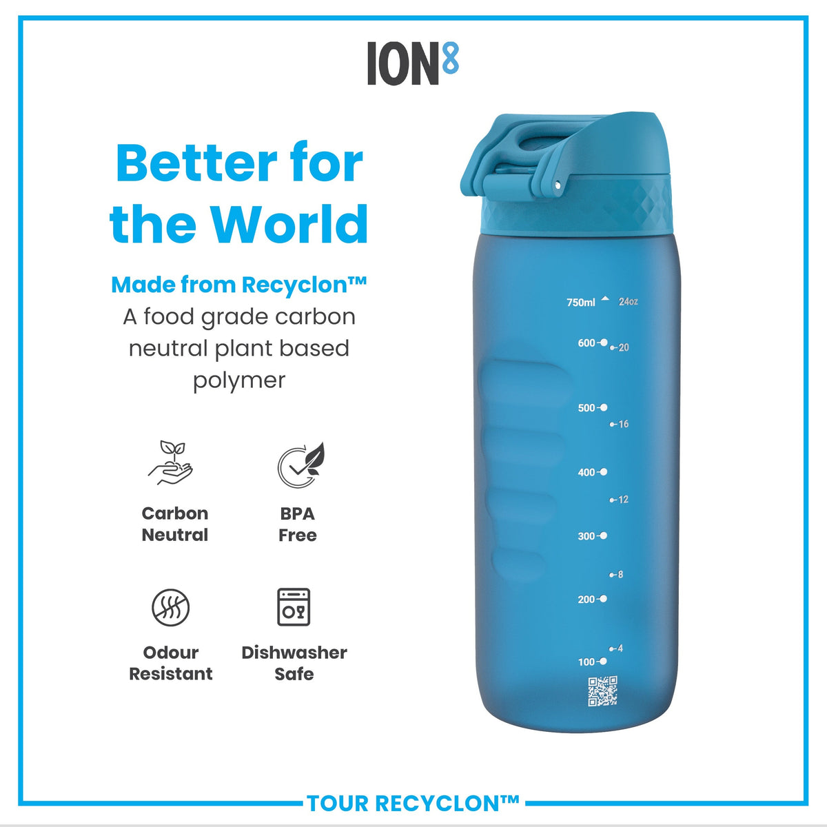 Bottle, Recyclon, Blue, 750ml