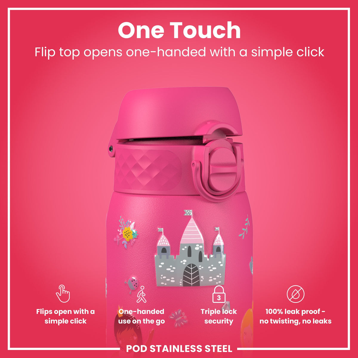 Leak Proof Thermal Steel Water Bottle, Insulated, Princess, 320ml (11oz)