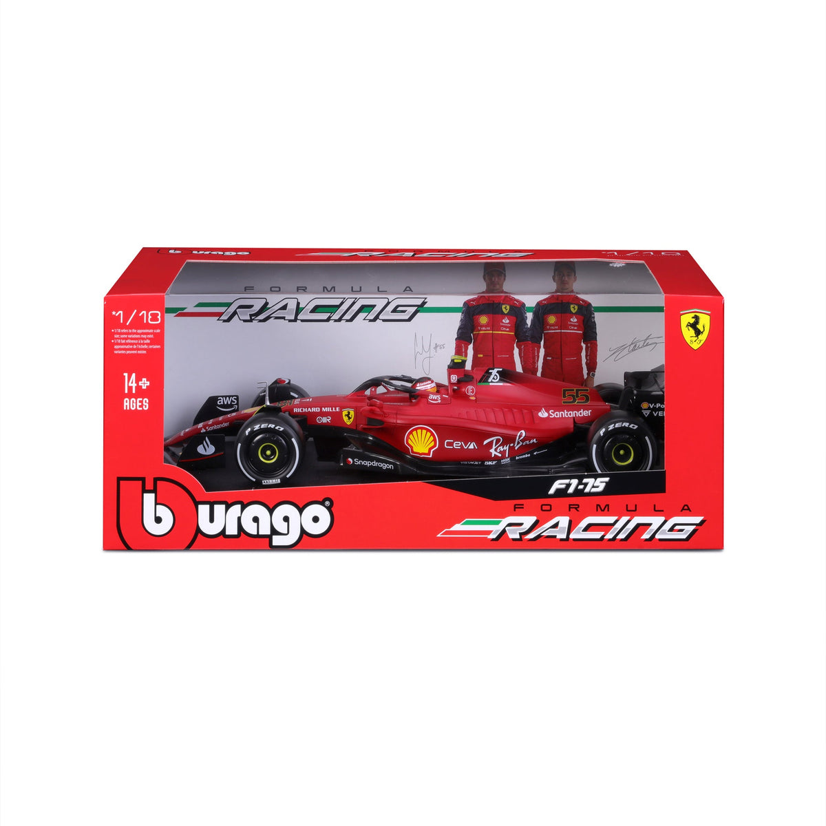 1:18 F1 2022 Ferrari F1-75 Sainz With Helmet