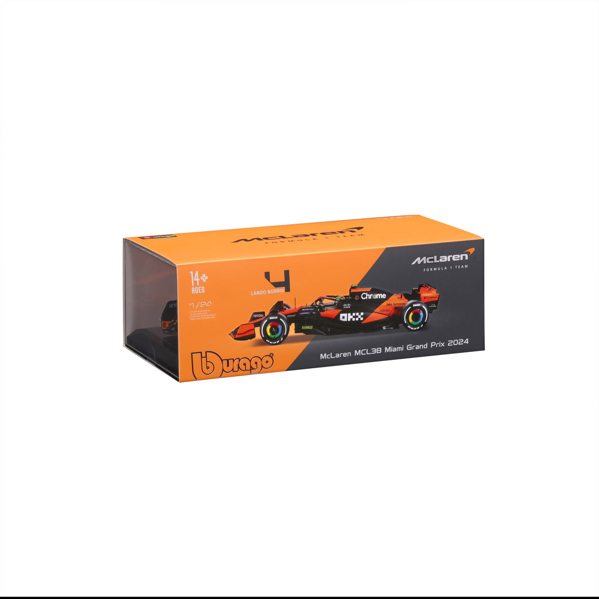 1:24 F1 McLaren MCL38 2024 With Helmet Lando Norris