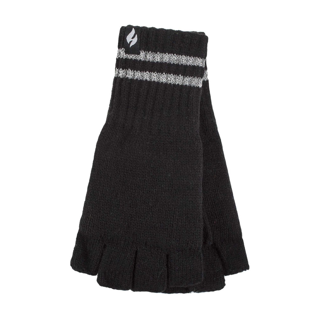 Mens Hi Vis Reflective Fleece Lined Thermal Winter Fingerless Gloves