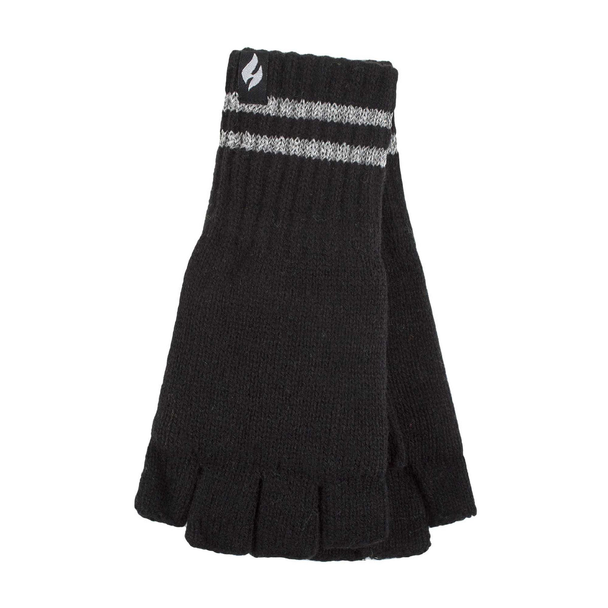 Mens Hi Vis Reflective Fleece Lined Thermal Winter Fingerless Gloves