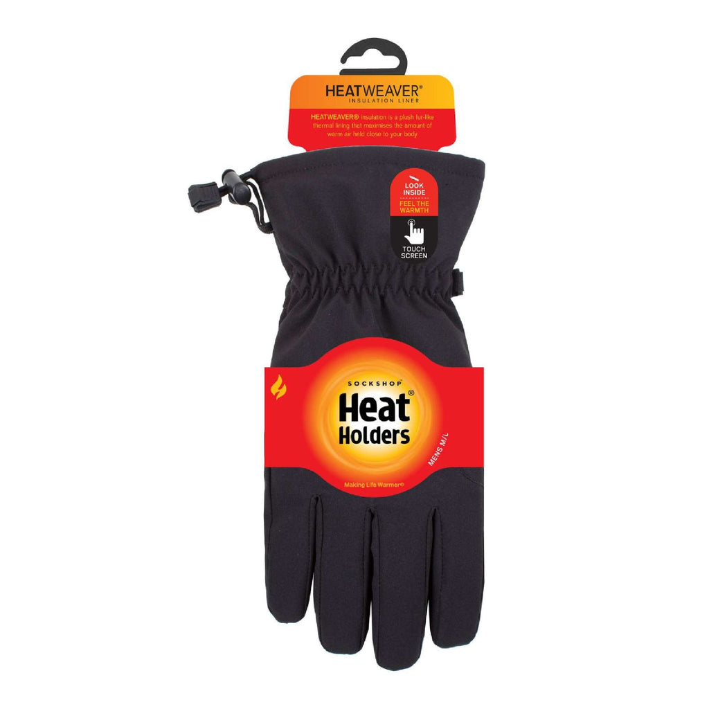 Mens Fleece Insulated Soft Shell Thermal Gloves with Touchscreen Fingertips